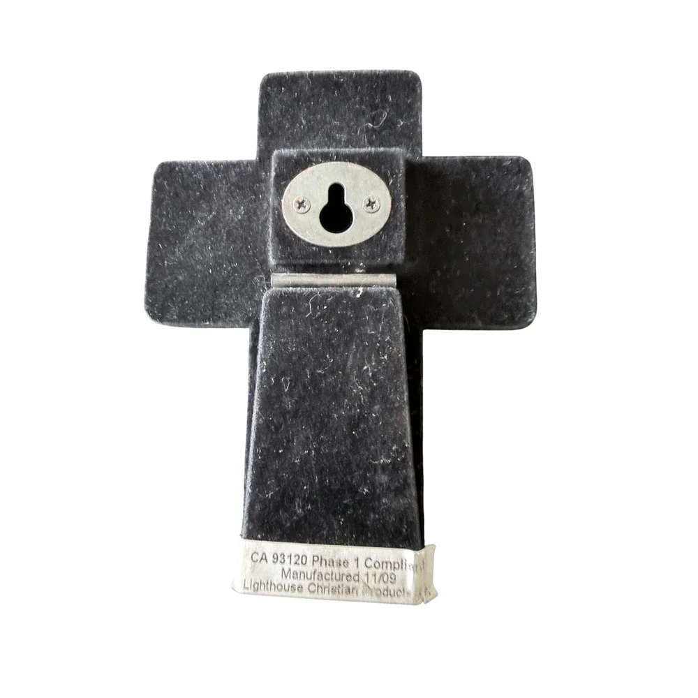 Lighthouse Christian‎ Products New Life Scripture Cross Silver Metal Plaque 5in